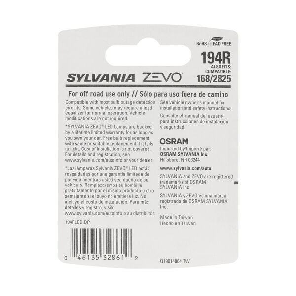 SYLVANIA 194R RED ZEVO LED Mini, 1 Pack, , hi-res