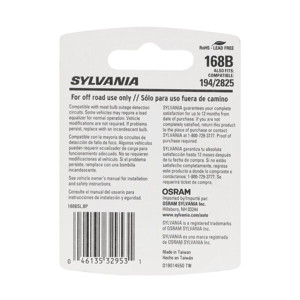 SYLVANIA 168B BLUE LED Mini Bulb, 1 Pack, , hi-res