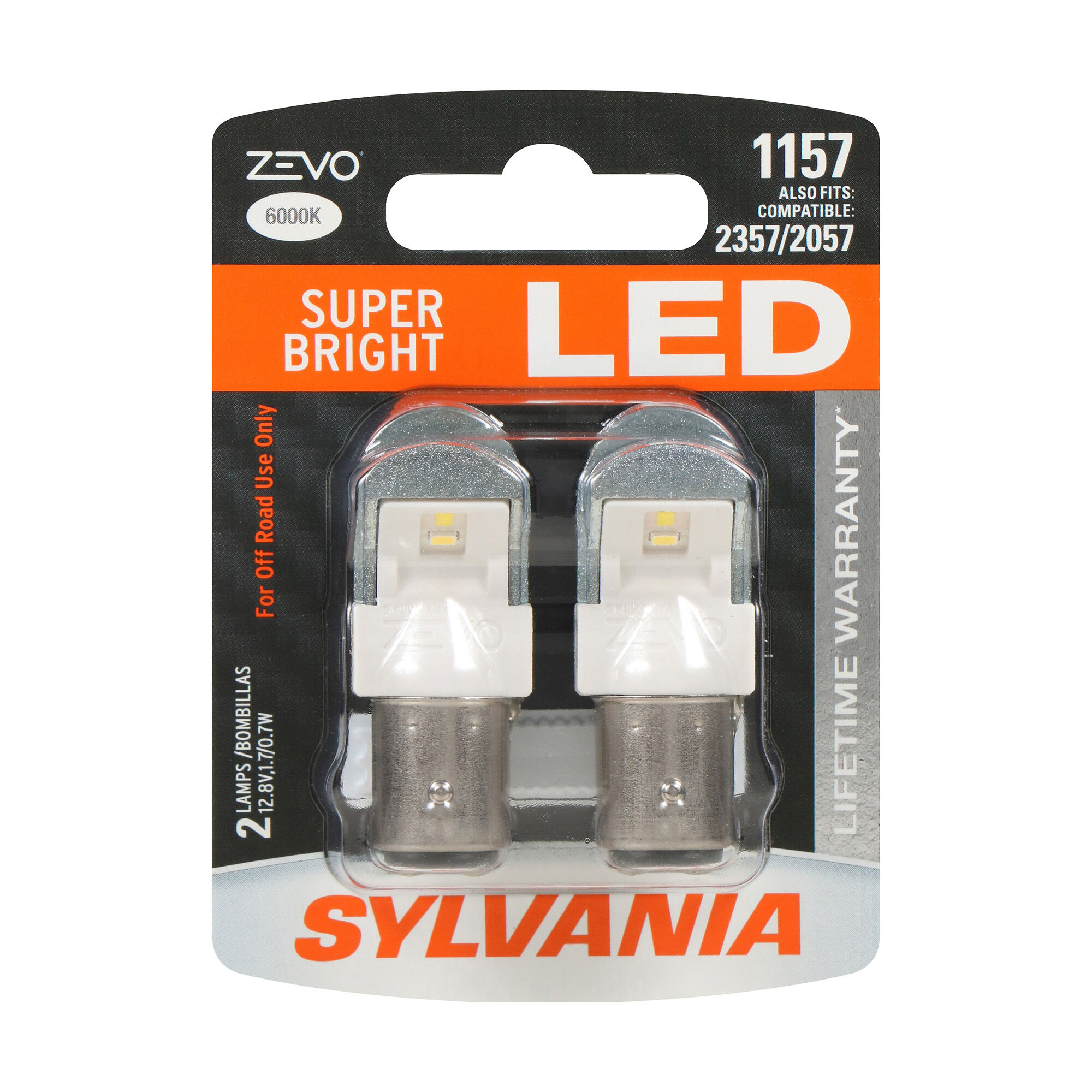 SYLVANIA 1157 WHITE ZEVO LED Mini, 2 Pack