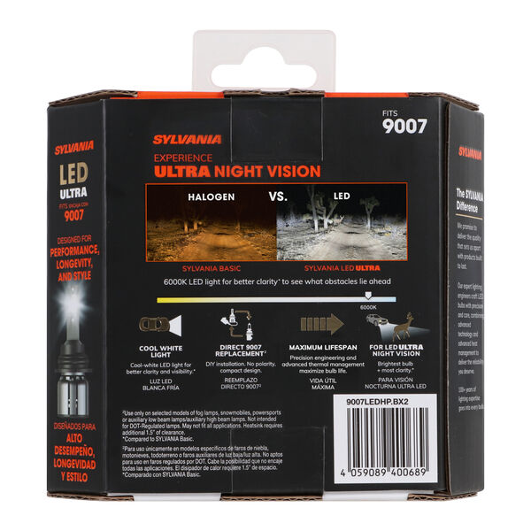 SYLVANIA 9007 LED Ultra Powersports & Fog Bulb, 2 Pack, , hi-res