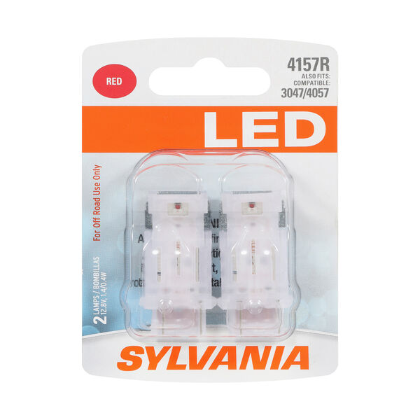 SYLVANIA 4157R RED SYL LED Mini Bulb, 2 Pack, , hi-res