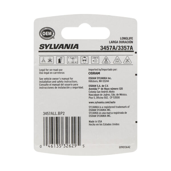SYLVANIA 3457A Long Life Mini Bulb, 2 Pack, , hi-res