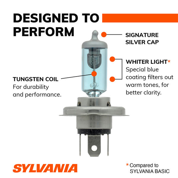 SYLVANIA 9003 SilverStar Halogen Headlight Bulb, 1 Pack, , hi-res