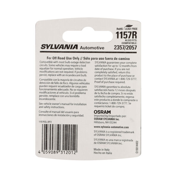SYLVANIA 1157R RED SYL LED Mini Bulb, 2 Pack, , hi-res