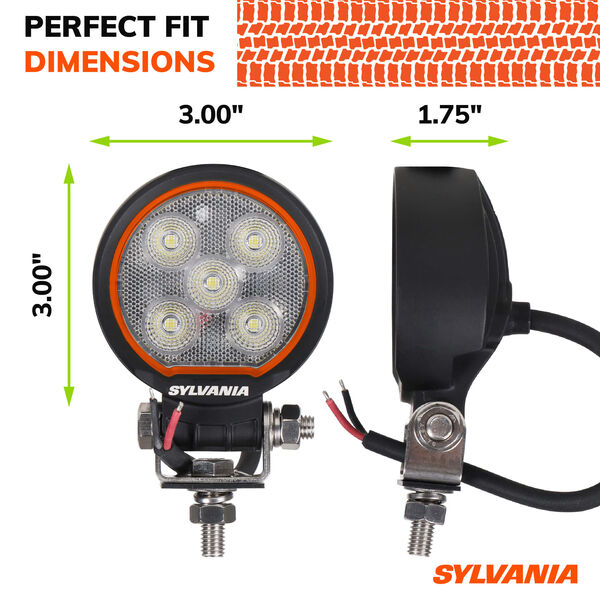 SYLVANIA Rugged 3 Inch LED Pod Round - Flood, , hi-res