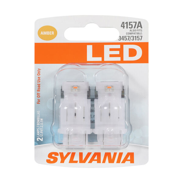 SYLVANIA 4157A AMBER SYL LED Mini Bulb , 2 Pack, , hi-res