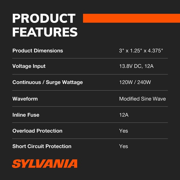 SYLVANIA Power Inverter 120W, , hi-res