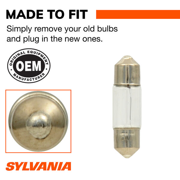 SYLVANIA DE3022 Long Life Mini Bulb, 2 Pack, , hi-res