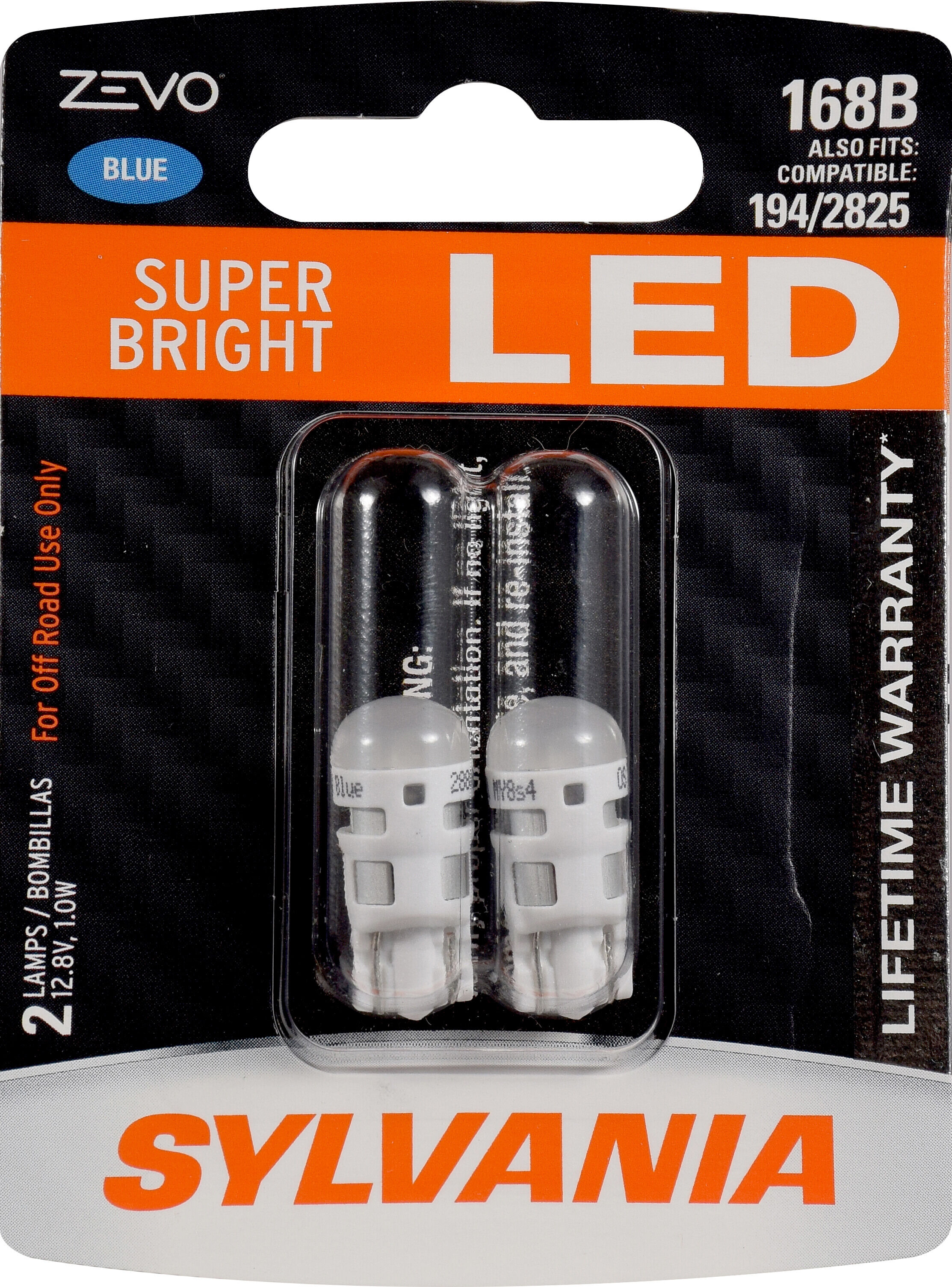 SYLVANIA 168B BLUE ZEVO LED Mini Bulb 2 Pack