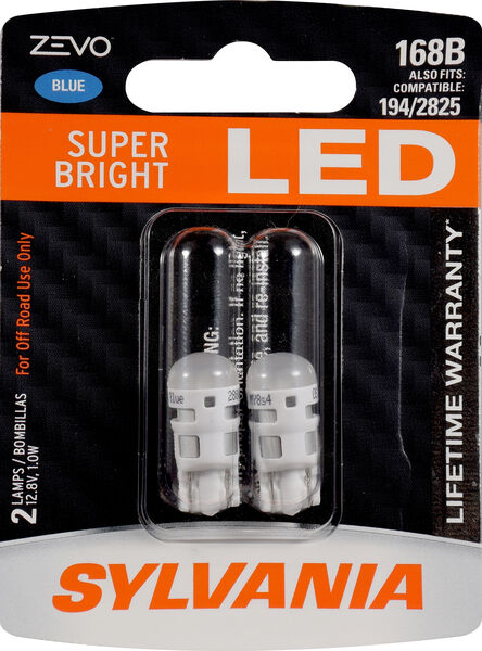 SYLVANIA 168B BLUE ZEVO LED Mini Bulb, 2 Pack, , hi-res