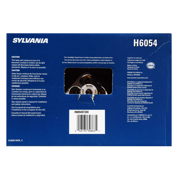 SYLVANIA H6054 SilverStar Sealed Beam Headlight, 1 Pack, , hi-res