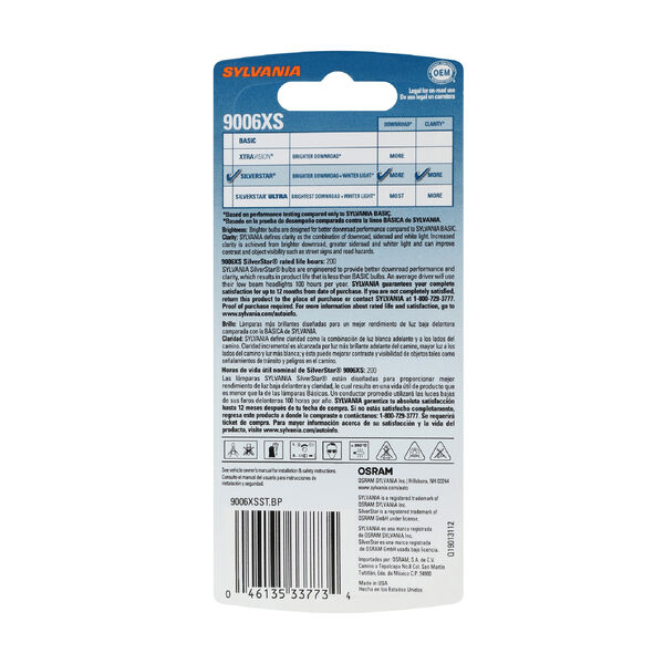 SYLVANIA 9006XS SilverStar Halogen Headlight Bulb, 1 Pack, , hi-res
