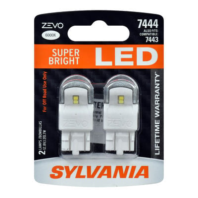 SYLVANIA 7444 WHITE ZEVO LED Mini, 2 Pack