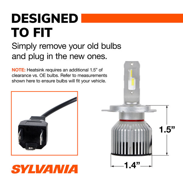 SYLVANIA 9003 LED Powersports & Fog Bulb, 2 Pack, , hi-res