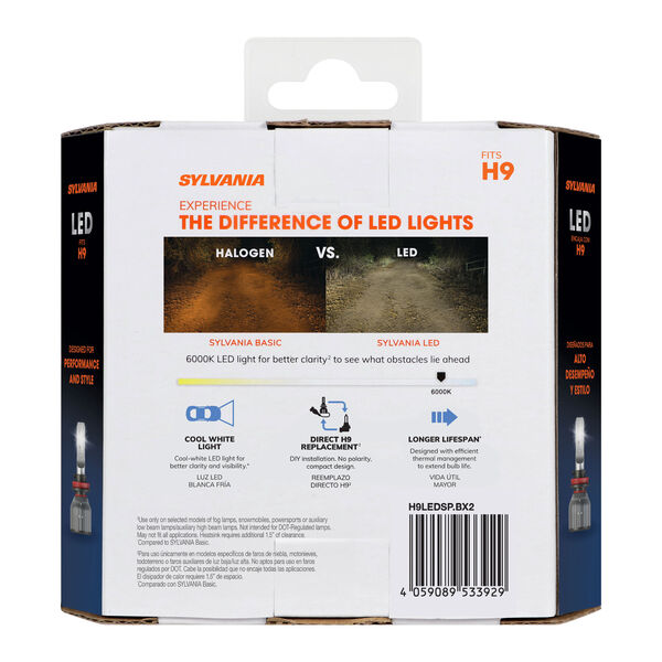 SYLVANIA H9 LED Powersports & Fog Bulb, 2 Pack, , hi-res