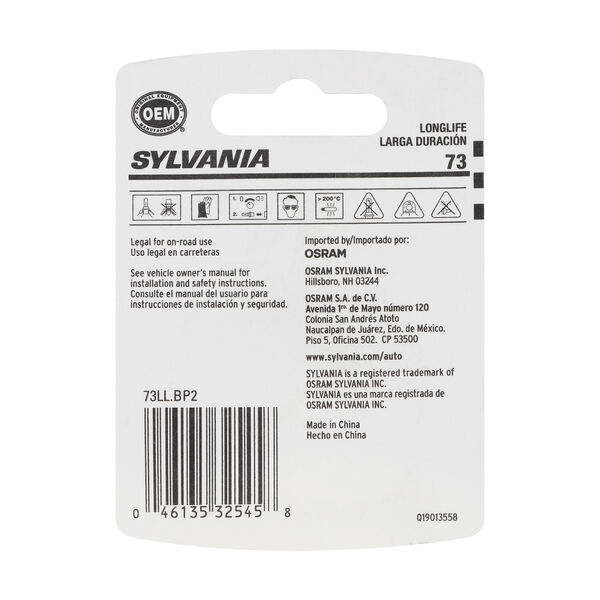 SYLVANIA 73 Long Life Mini Bulb, 2 Pack, , hi-res