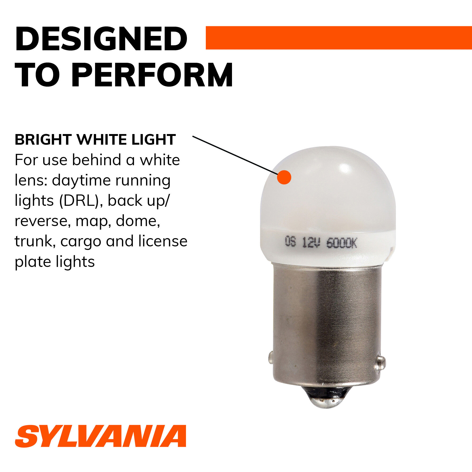 SYLVANIA 5008 WHITE LED Mini Bulb, 2 Pack