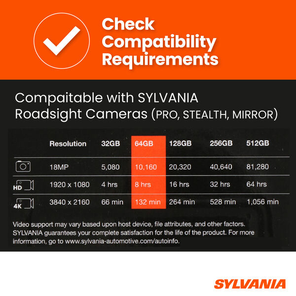 SYLVANIA Roadsight Micro SD Card 64GB, , hi-res