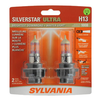 SYLVANIA H13 SilverStar ULTRA Halogen Headlight Bulb, 2 Pack