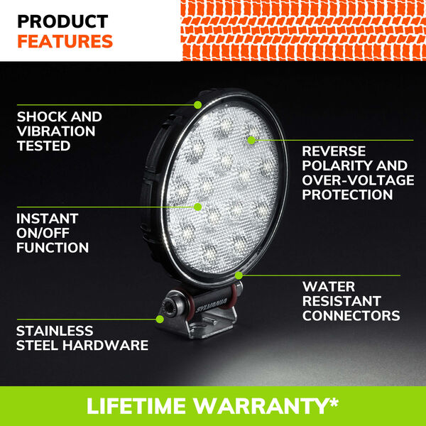 SYLVANIA Rugged 4 Inch LED Pod Round - FLood, , hi-res