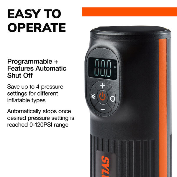 SYLVANIA Handheld Rechargeable Tire Inflator, , hi-res