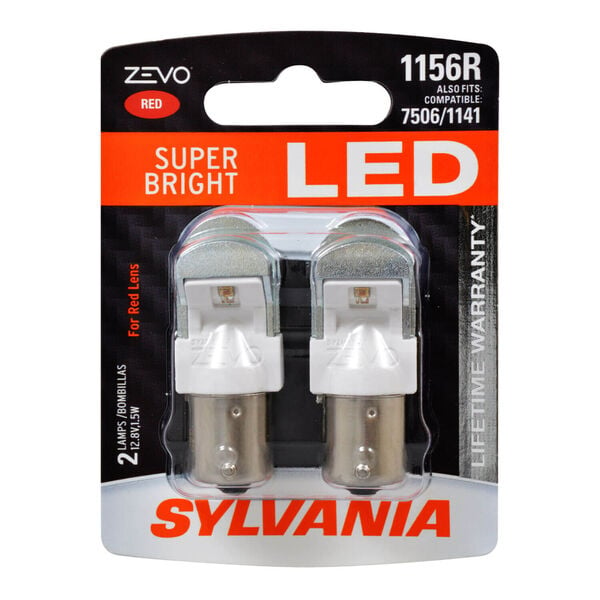 SYLVANIA 1156R RED ZEVO LED Mini, 2 Pack, , hi-res