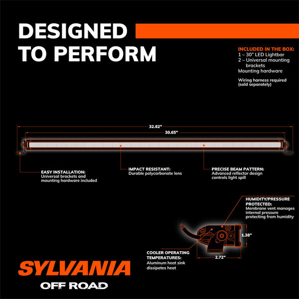 SYLVANIA Slim 30 Inch LED Light Bar - Combo, , hi-res