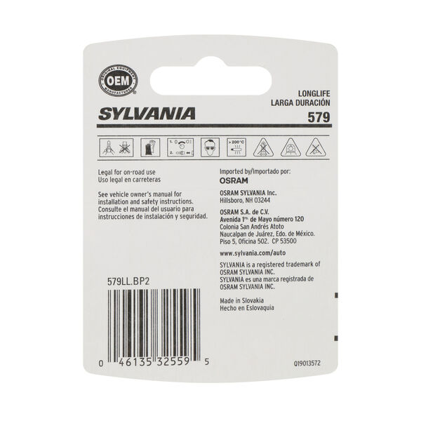 SYLVANIA 579 Long Life Mini Bulb, 2 Pack, , hi-res