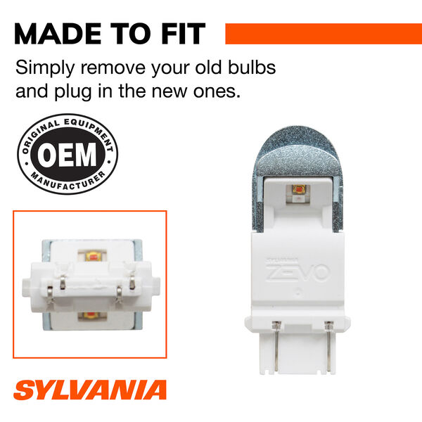 SYLVANIA 4114 AMBER ZEVO LED Mini Bulb, 2 Pack, , hi-res