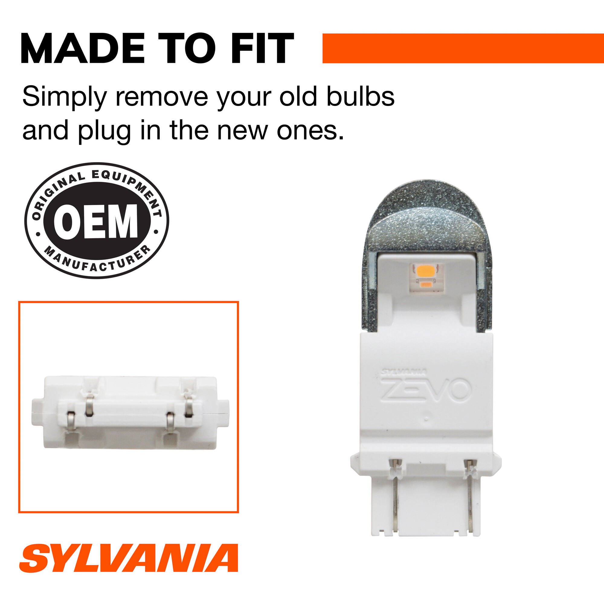 SYLVANIA 3457A AMBER ZEVO LED Mini, 2 Pack