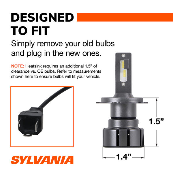 SYLVANIA 9003 LED Ultra Powersports & Fog Bulb, 2 Pack, , hi-res