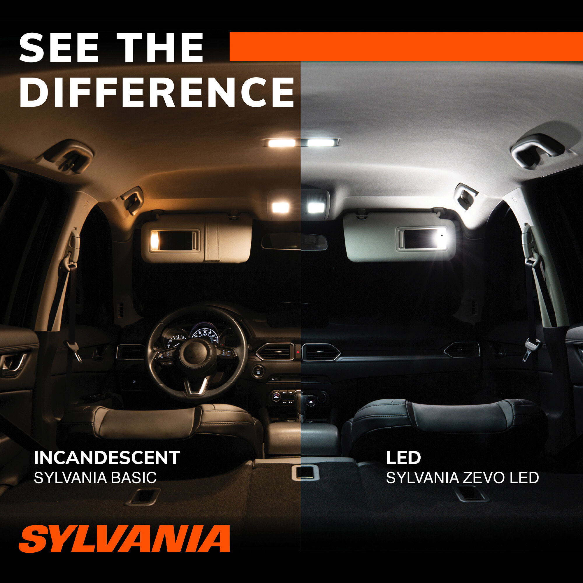 SYLVANIA 7443 WHITE ZEVO LED Mini, 2 Pack