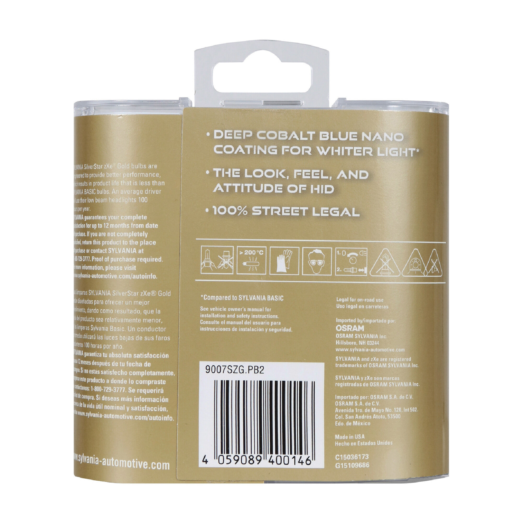SYLVANIA 9007 SilverStar zXe Gold Halogen Headlight Bulb, 2 Pack