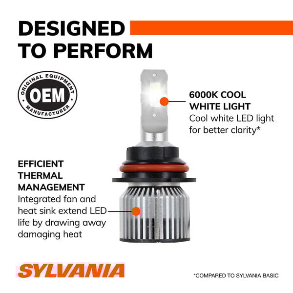 SYLVANIA 9007 LED Powersports & Fog Bulb, 2 Pack, , hi-res