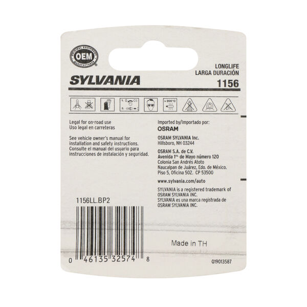 SYLVANIA 1156 Long Life Mini Bulb, 2 Pack, , hi-res