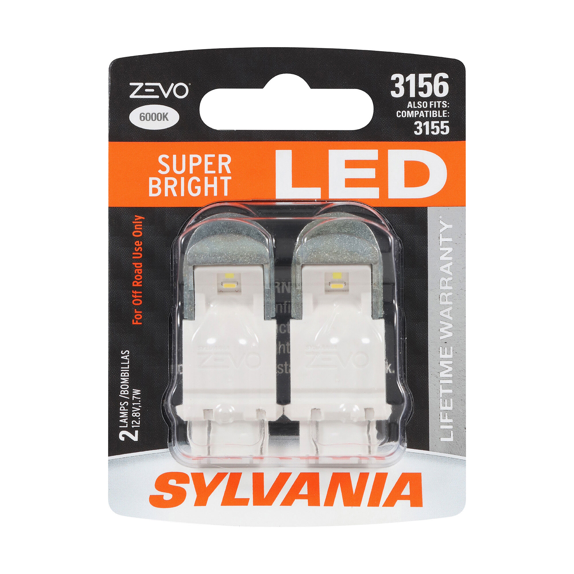 2way簡易アラーム ハリウッドサイレン２仕様 + LEDスキャナー7連白 SYLVANIA 3156 WHITE ZEVO LED Mini, 2 Pack
