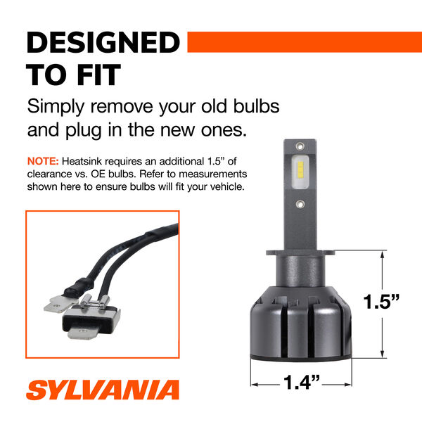 SYLVANIA H1 LED Ultra Powersports & Fog Bulb, 2 Pack, , hi-res