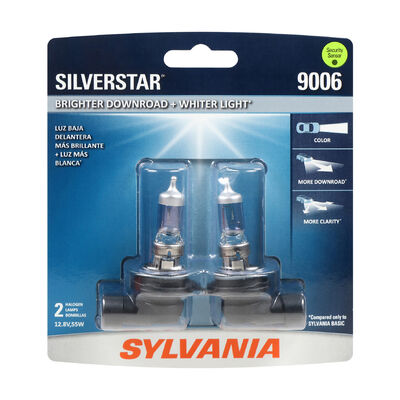 SYLVANIA 9006 SilverStar Halogen Headlight Bulb, 2 Pack