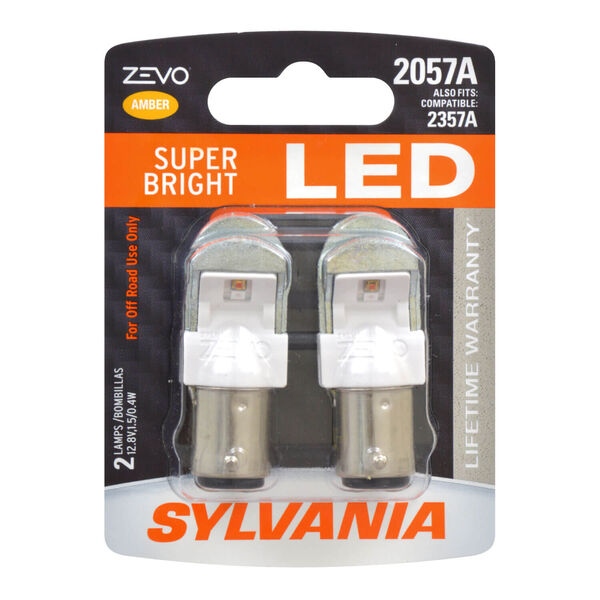 SYLVANIA 2057A AMBER ZEVO LED Mini, 2 Pack, , hi-res