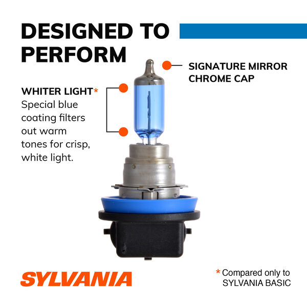 SYLVANIA H8 SilverStar zXe Halogen Fog Bulb, 2 Pack, , hi-res