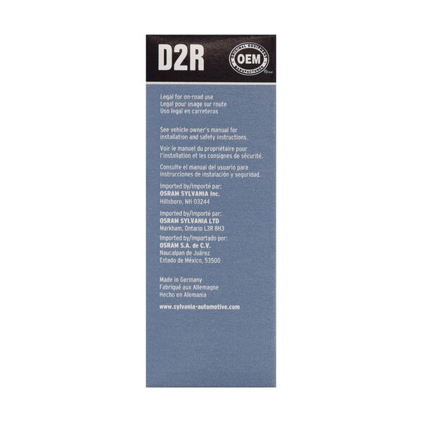 SYLVANIA D2R Basic HID Headlight Bulb, 1 Pack, , hi-res