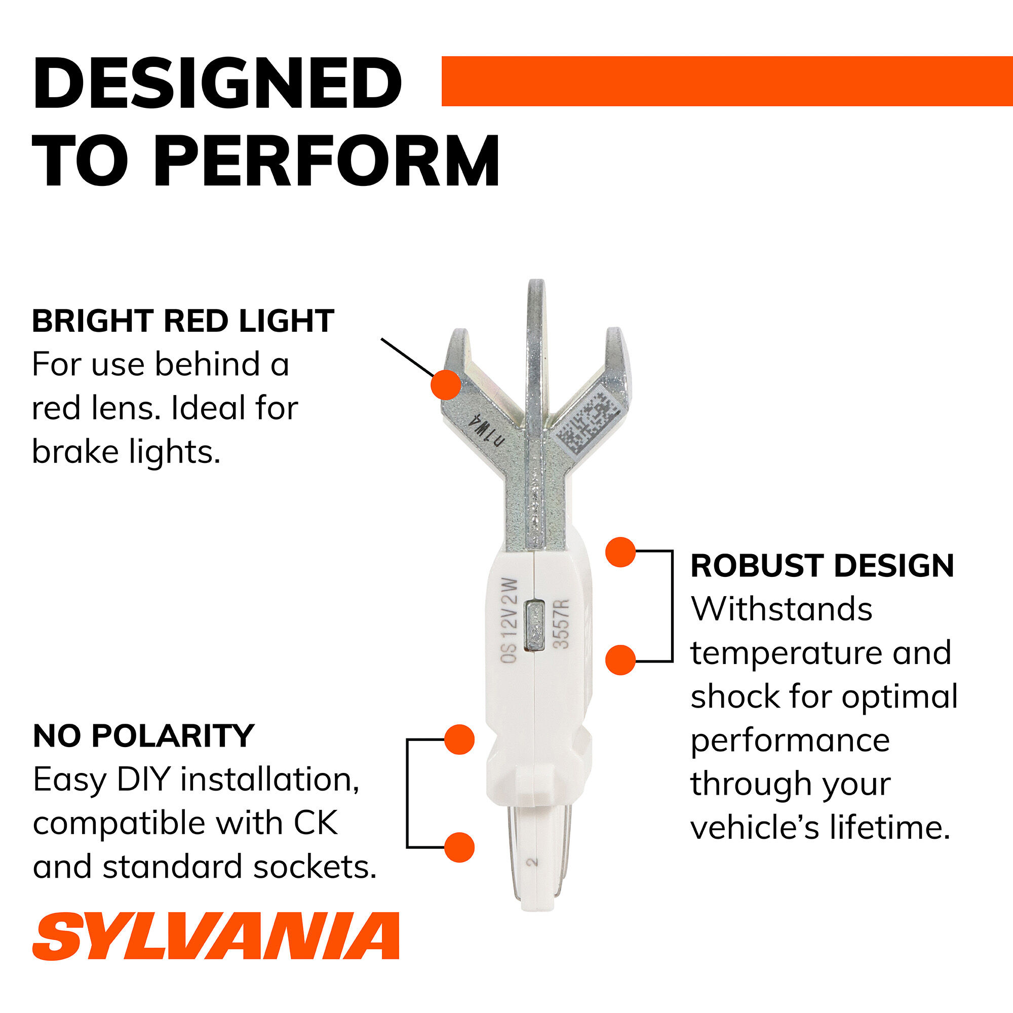 SYLVANIA 3047R RED ZEVO LED Mini, 2 Pack