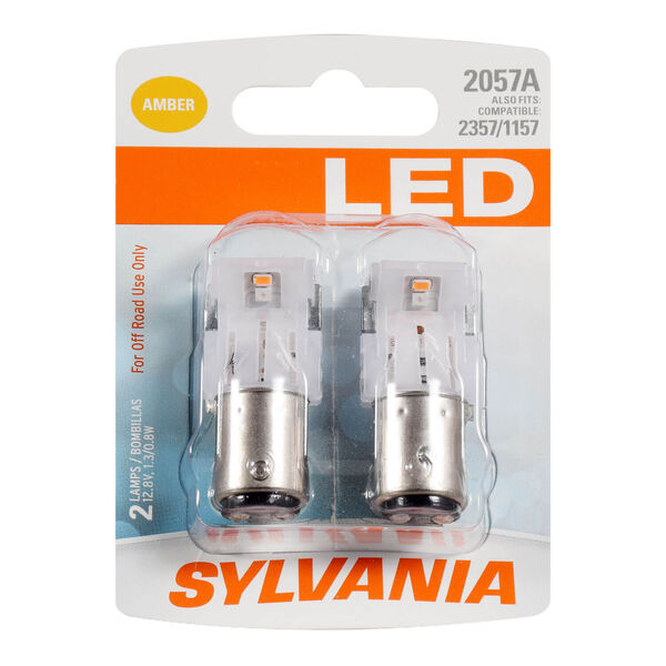 SYLVANIA 2057A AMBER SYL LED Mini Bulb Mini Bulb, 2 Pack, , hi-res