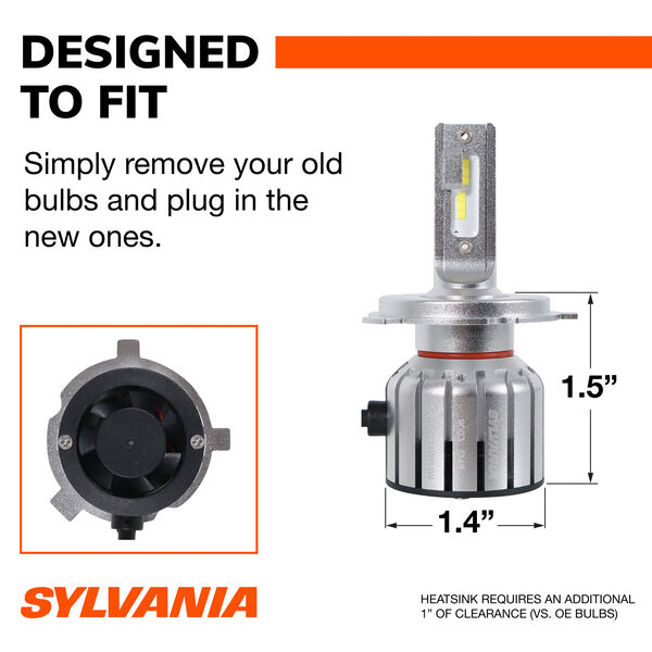 SYLVANIA 9003 LED Fog & Powersports Bulb, 2 Pack, , hi-res