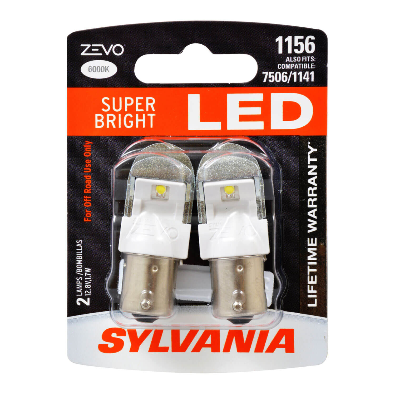 SYLVANIA 1156 WHITE ZEVO LED Mini, 2 Pack