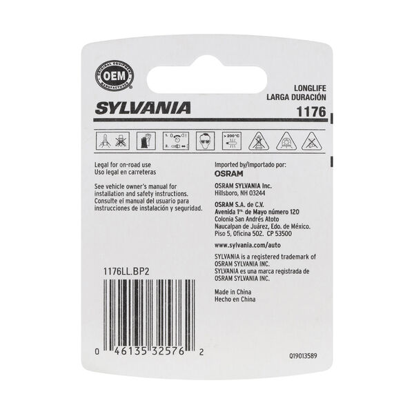 SYLVANIA 1176 Long Life Mini Bulb, 2 Pack, , hi-res