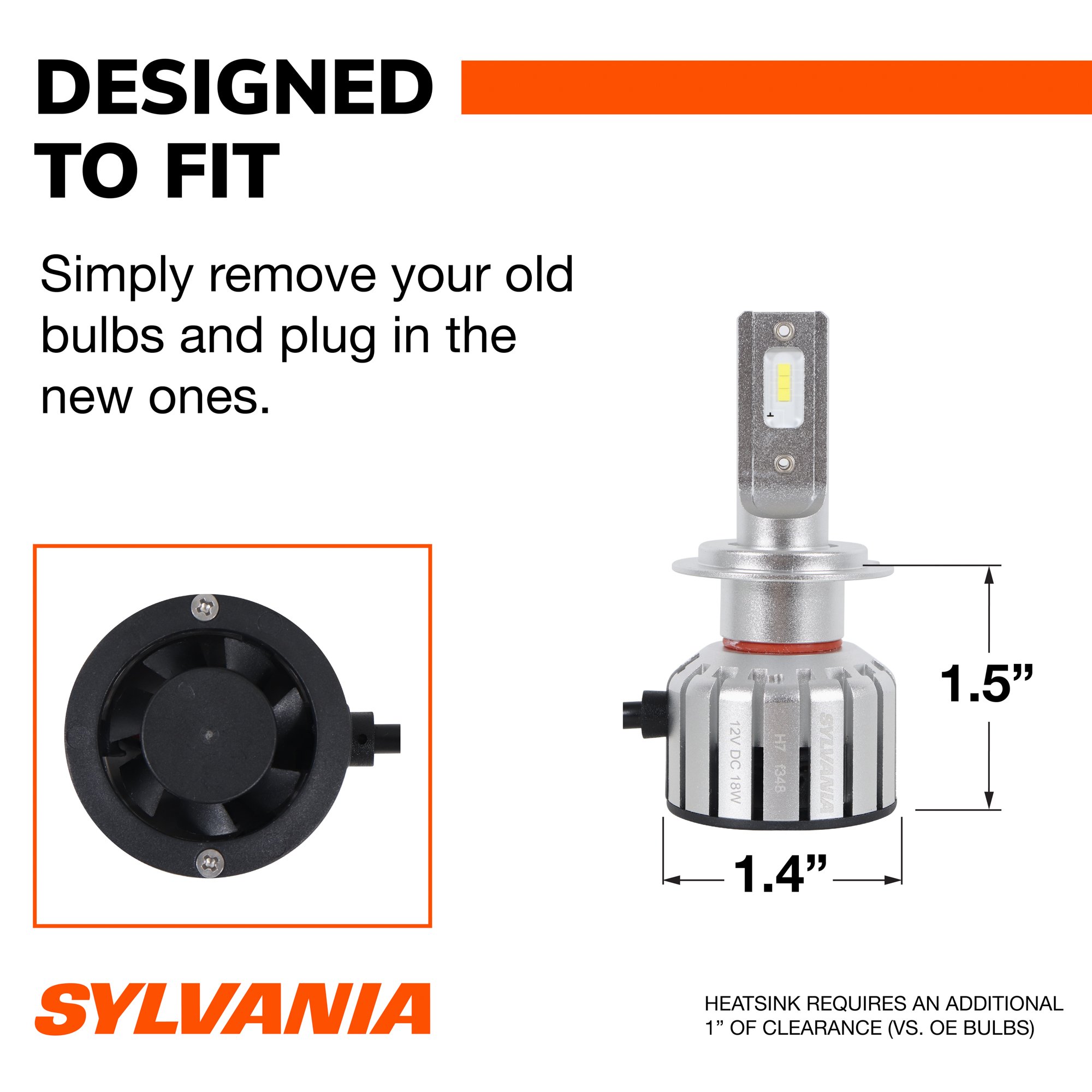 SYLVANIA H7 LED Fog & Powersports Bulb, 2 Pack