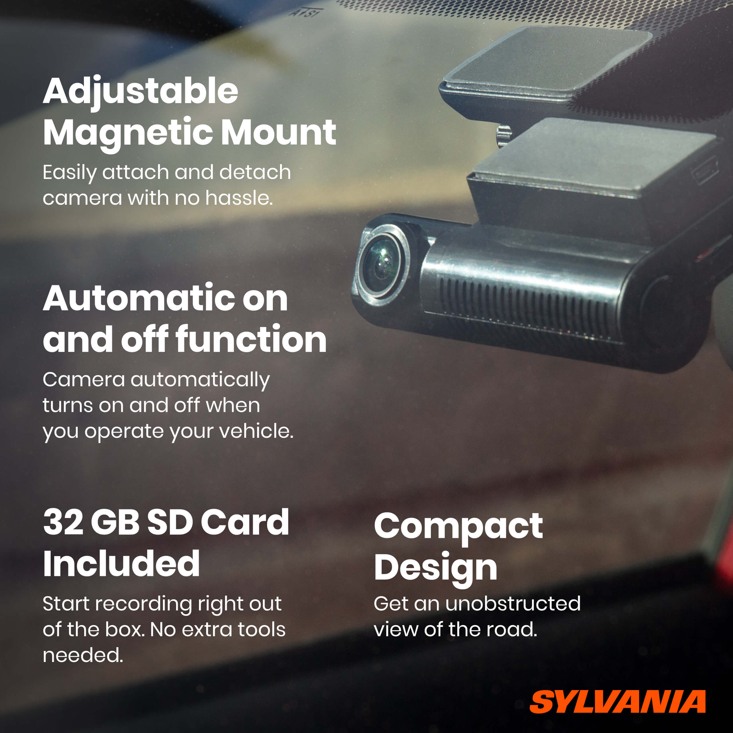 SYLVANIA Roadsight Dash Camera Stealth + Rear Bundle