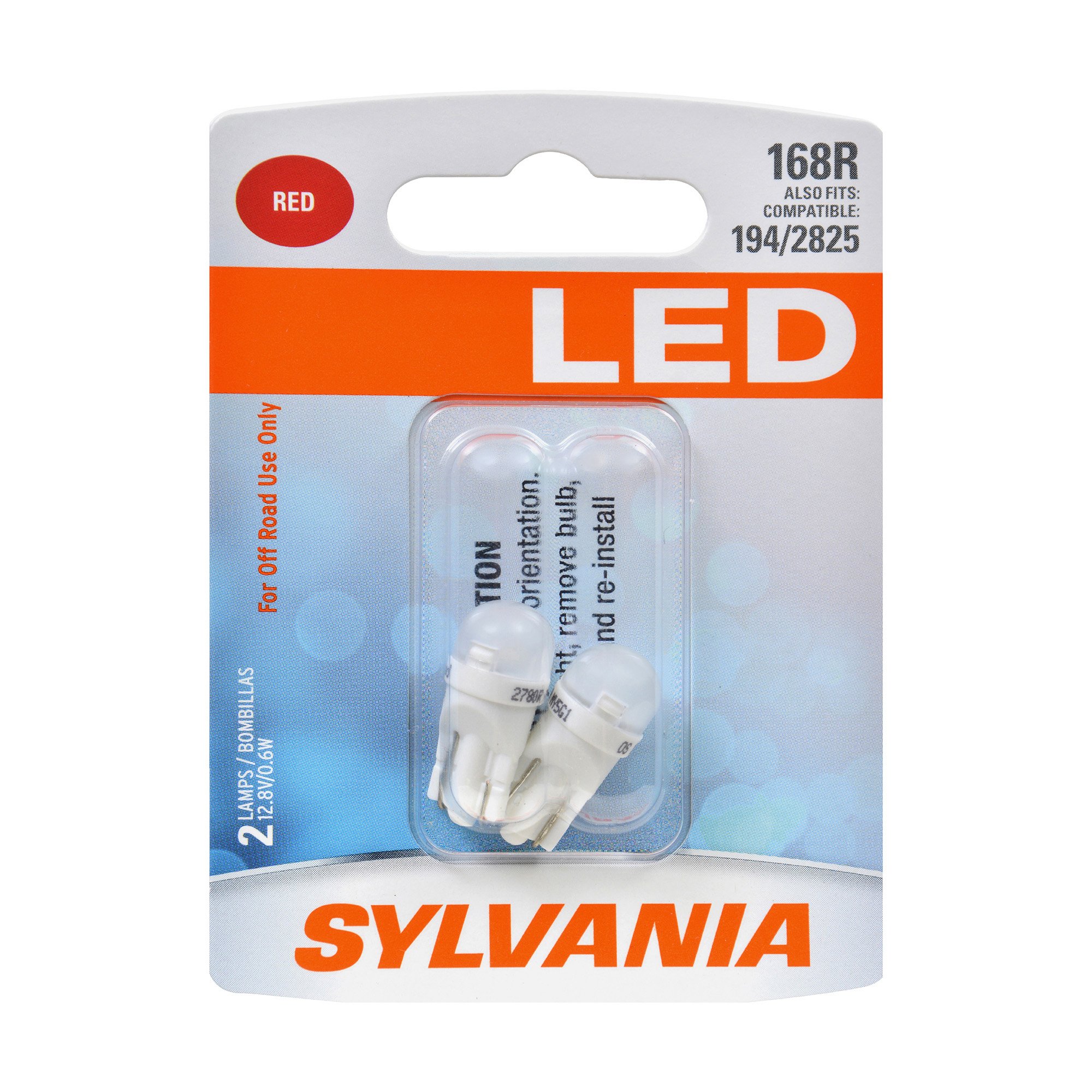 SYLVANIA 168R RED SYL LED Mini Bulb, 2 Pack