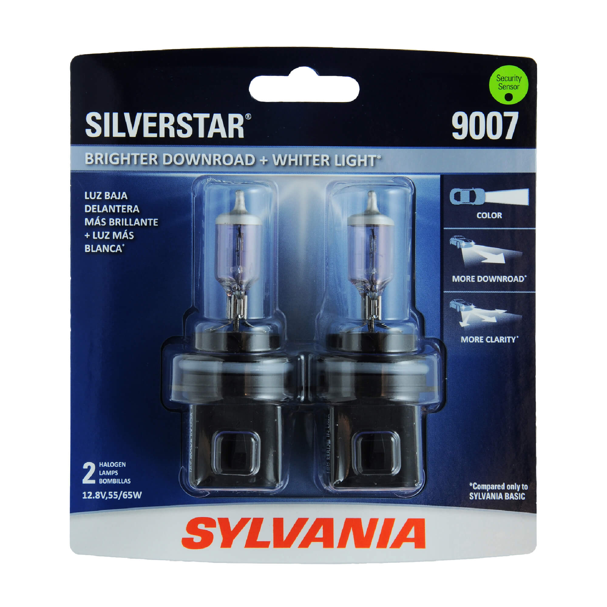 sollys Jeg bærer tøj melodi SYLVANIA 9007 SilverStar Halogen Headlight Bulb, 2 Pack